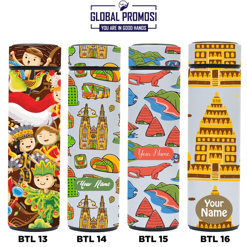 Souvenir Tumbler Termos Print UV Tema Wonderful Indonesia Pesona Pariwisata