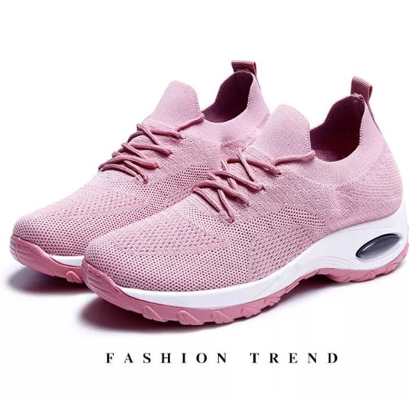 Sepatu Sneakers Casual Wanita Spatu Sneaker Kasual Running Modis Keren Lucu Warna Pink GS40