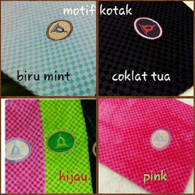 SAJADAH BULU | SAJADAH BUSA | SAJADAH RASFUR MOTIF KOTAK INCLUDE TAS / BORDIR NAMA