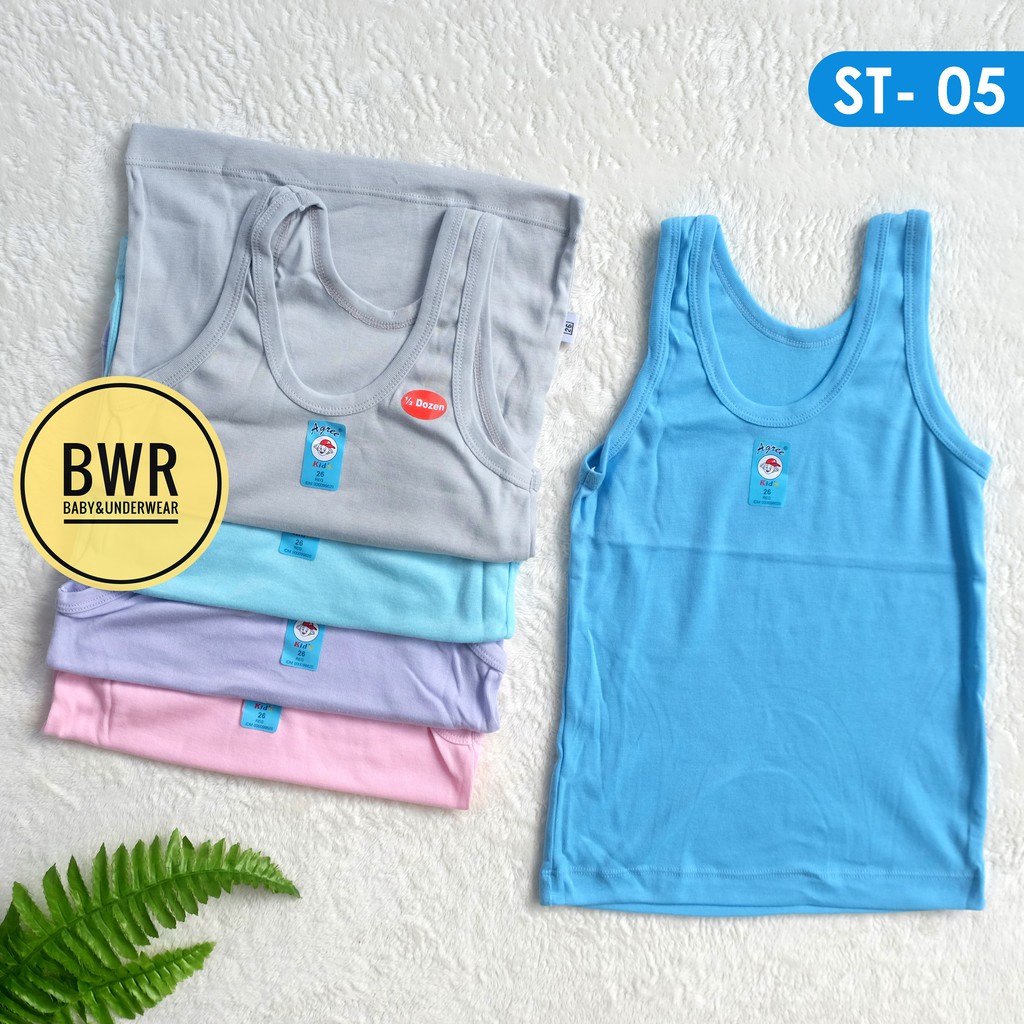 [ 6pc ] Singlet Agree ST05 Warna [ II A5 - H5 ] Kaos Dalam Anak Kutung St 05 - Bwr