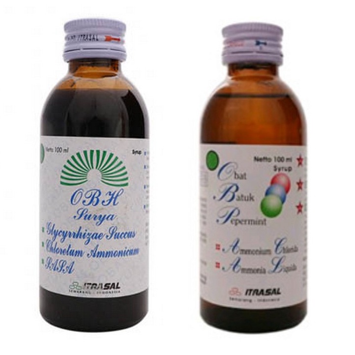 OBH Surya Itrasal Dan OBP Itrasal Sirup 100 ML - Obat Batuk Pilek Flu Hitam