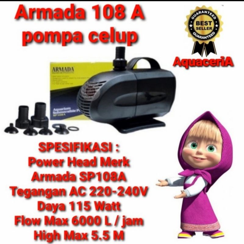 MESIN Pompa Kolam ARMADA SP 108A Pompa Celup Kolam IKAN