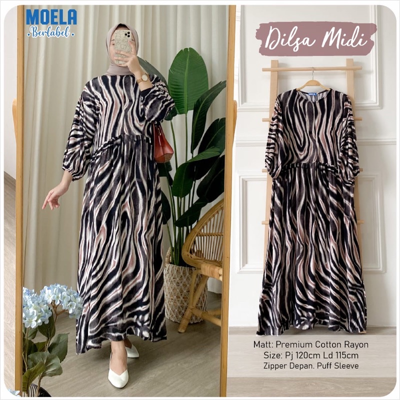 DILSA MIDI ORIGINAL MOELA LEOPARD SERIES DRESS BUSUI