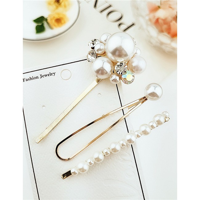 LRC Jepit Rambut Fashion White Pearl Hairpin F56943