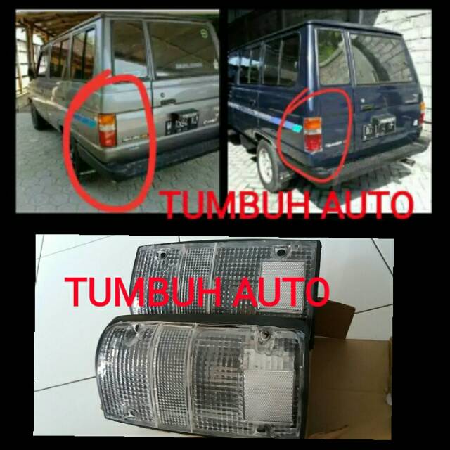 Stoplamp Putih Bening Lampu Set Reflektor kabel socket Belakang Lubang 6 Kijang Super Pcs