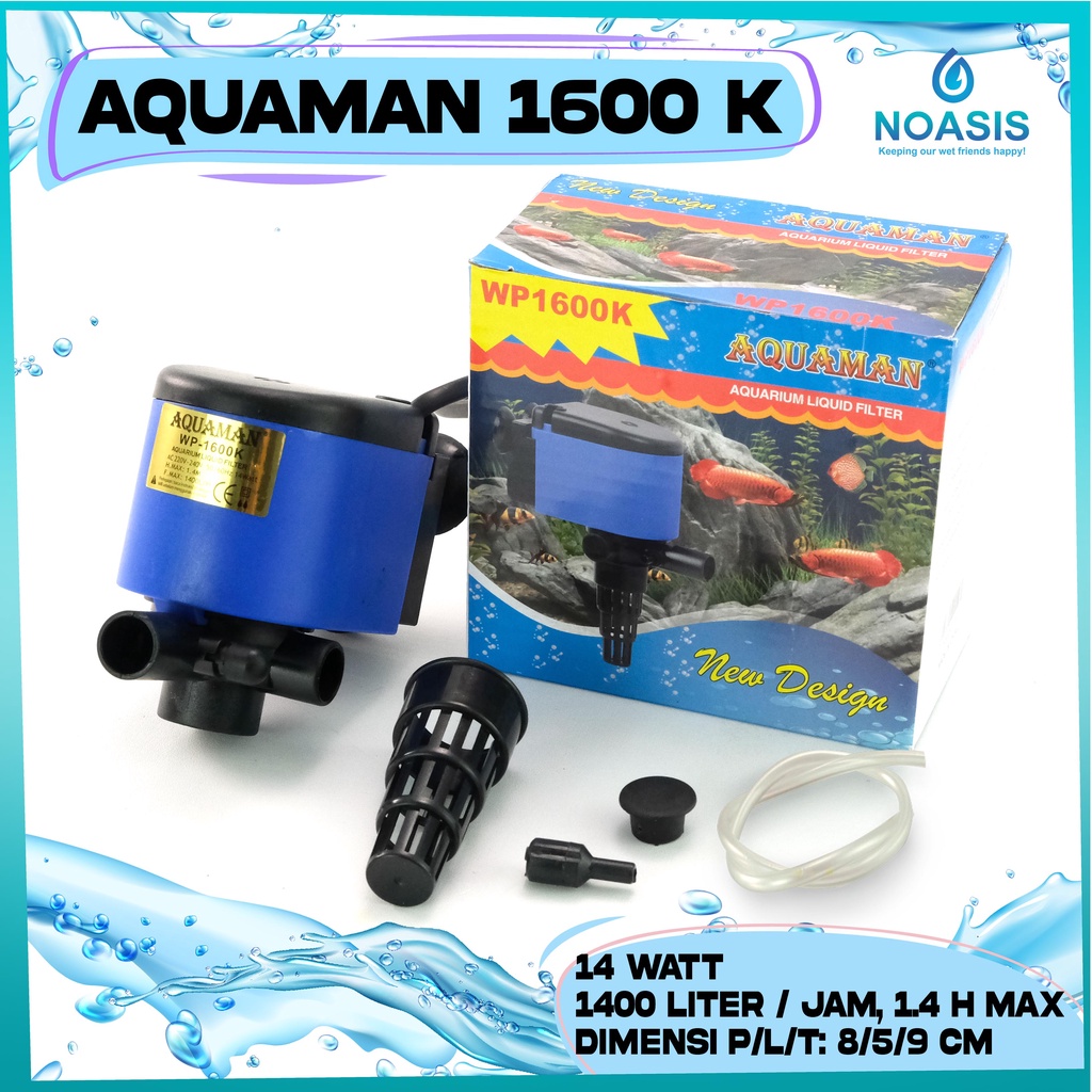 POMPA AIR CELUP AQUARIUM AQUAMAN WP-1600 K POWER HEAD WP 1600 K 1600K WAT RENDAH / LOW WATT