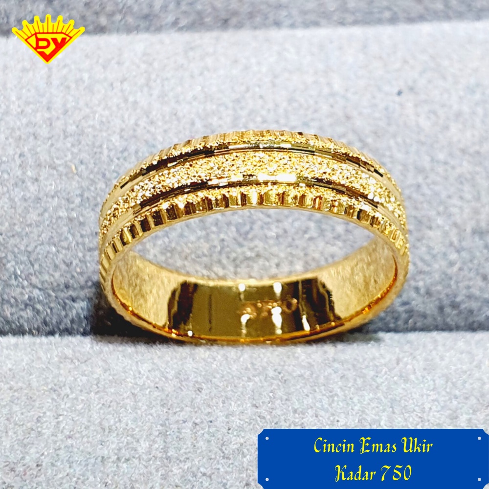 Cincin Emas Ukir Kadar Emas 750