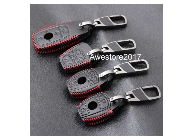 Mercedes Benz Key Genuine Leather Cover Sarung Kunci Mobil Mercy Kulit Asli Gantungan Kunci