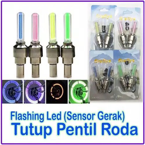 Promo COD!!! Sepasang Pentil Ban Motor Dan Sepeda Berkelap-Kelip Warna-Warni Kualitas Terbaik