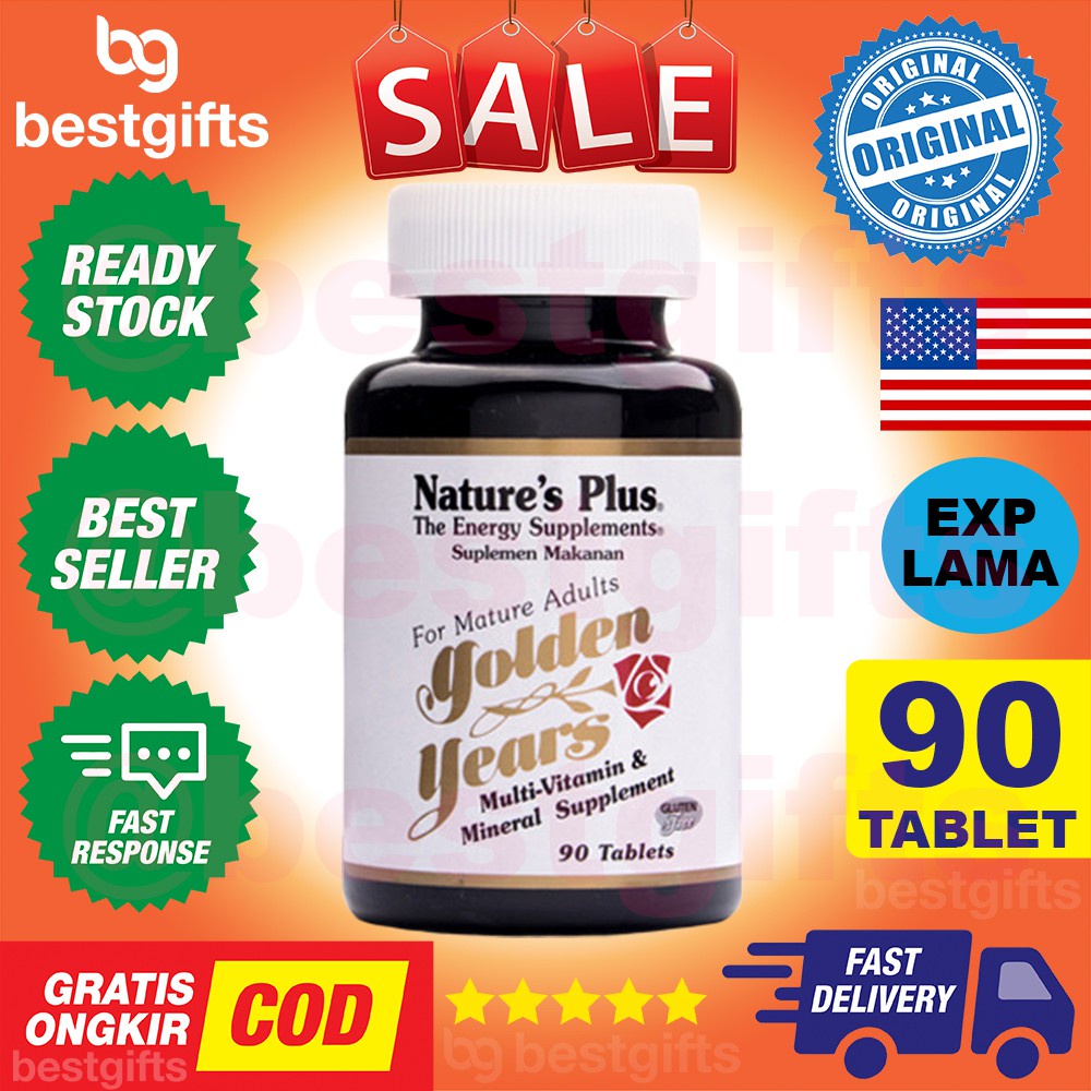 NATURE'S NATURES NATURE PLUS GOLDEN YEARS MULTI VITAMIN MULTIVITAMIN UNTUK DEWASA LANSIA 90 TABLET