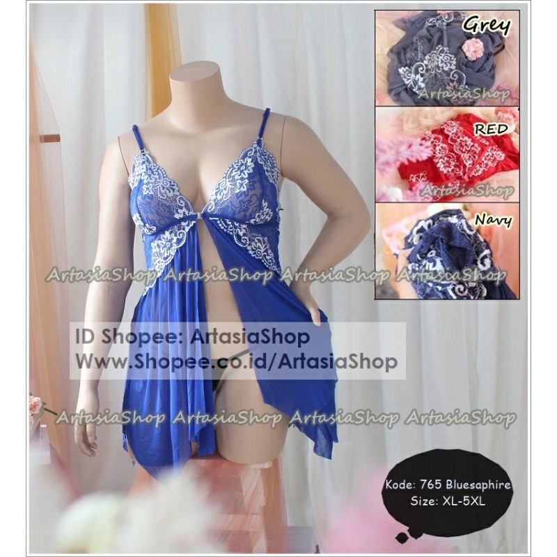 Lingerie XXL XXXL 4XL 5XL Baju Tidur Seksi Transparan Lingerie Wanita Bigsize Lingerie Seserahan 765