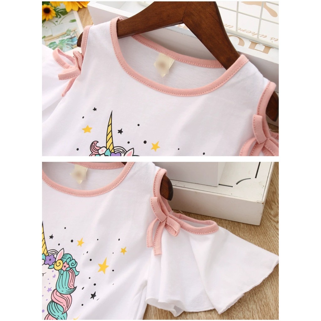 SSP3-Baju Anak Unicorn Setelan Set Perempuan Rok Tutu