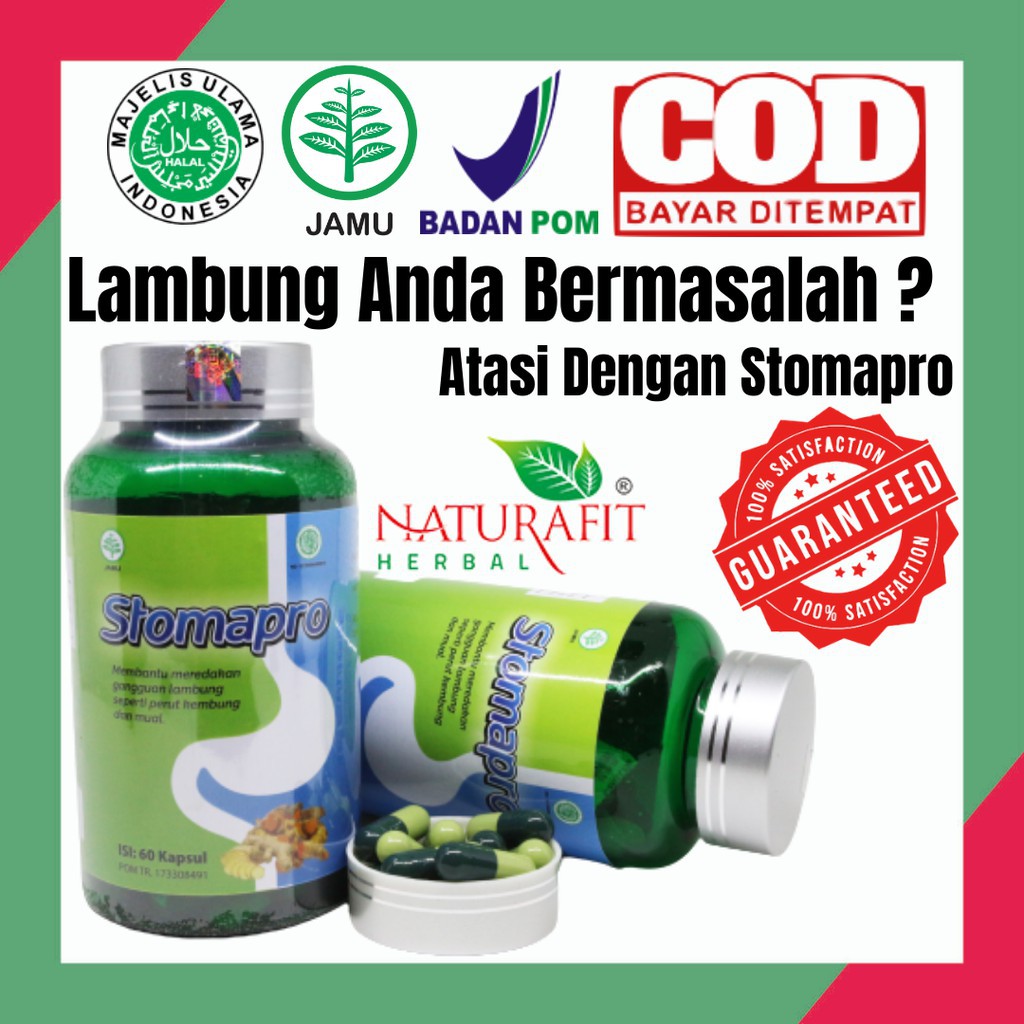 Herbal stomapro Naturafit Asli, Obat Lambung, Gerd, Nyeri Ulu Hati, Maag