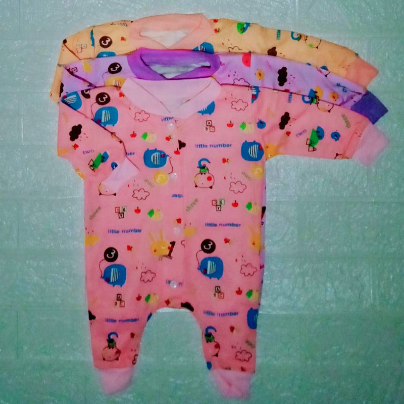 3pcs sleepsuit/bodysuit bayi lengan panjang murah sni