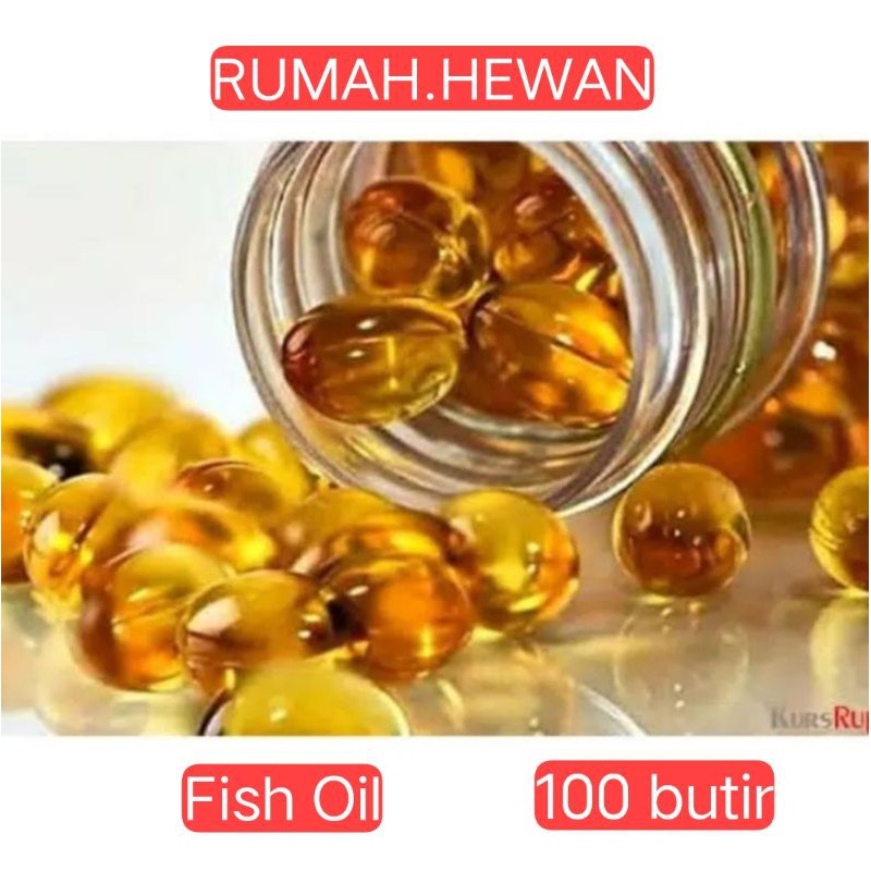 Minyak ikan Omega Vitamin Hewan Vitamin Kucing Vitamin Anjing isi 100 butir Fish Oil