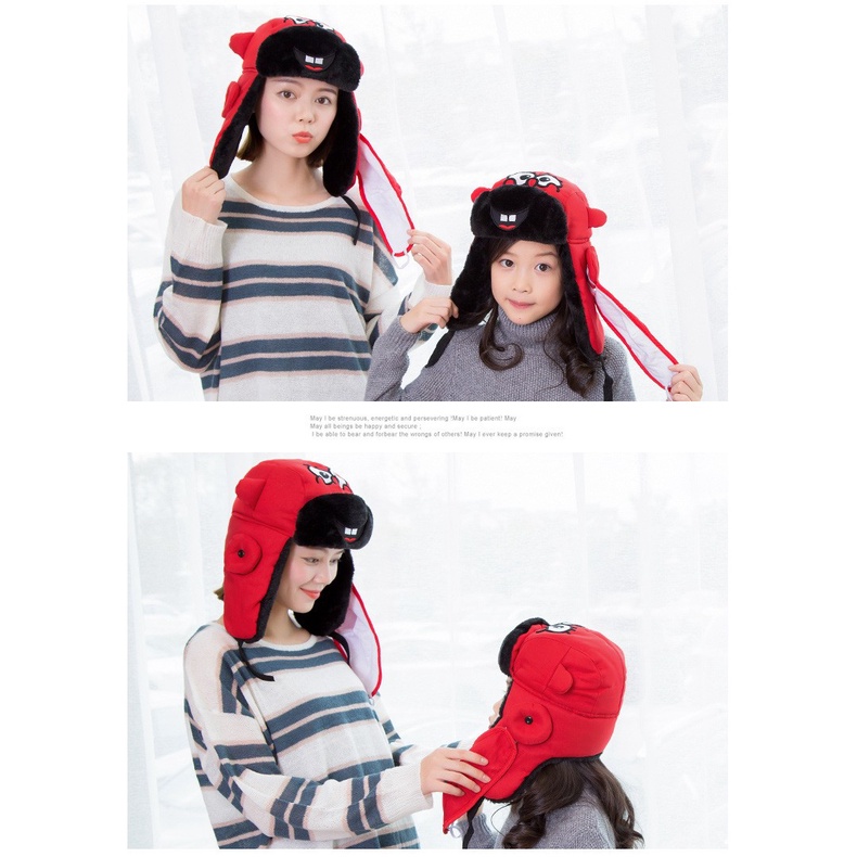 topi ushanka karakter winter hat topi musim dingin salju pria wanita anak