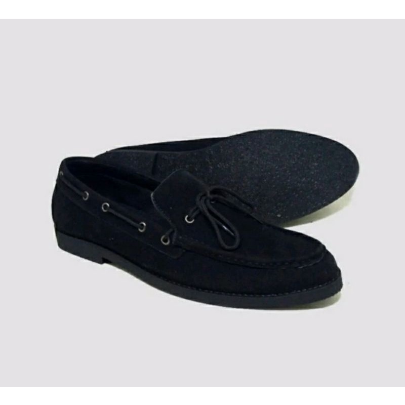 Sepatu Kerja Pria Loafers X.7Black Kulit Pantofel Kantoran Ukuran besar 43-44-45-46-47 Sepatu JUMBO Pesta Kaki Gemuk Lebar Hitam, 47