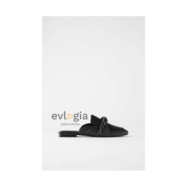 SALE SEPATU SHOES WANITA ZARA ZS233 FLAT MULES WITH GATHERED KNOT ORI PREMIUM IMPORT