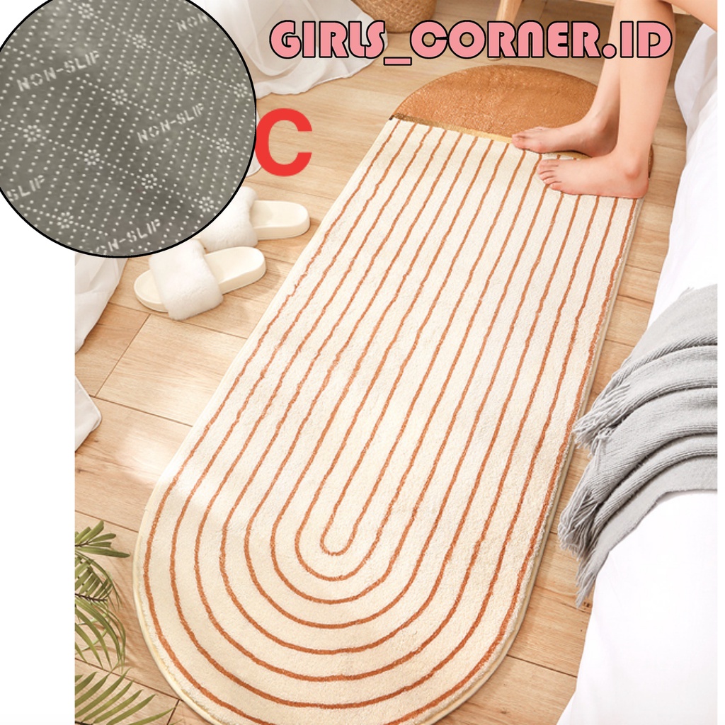 KARPET KESET PANJANG UNIK MODERN BULU HALUS MINIMALIS LEMBUT 40X120 ANTI SLIP