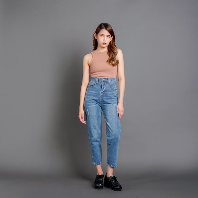 [LUXE.DLABEL]-C54 Jeans | Celana Panjang Jeans Highwaist wanita Boyfriend Jeans Import Wanita