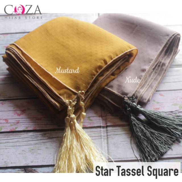 SEGIEMPAT COTTON STAR TASSEL SQUARE COZAHIJAB / Coza Batik