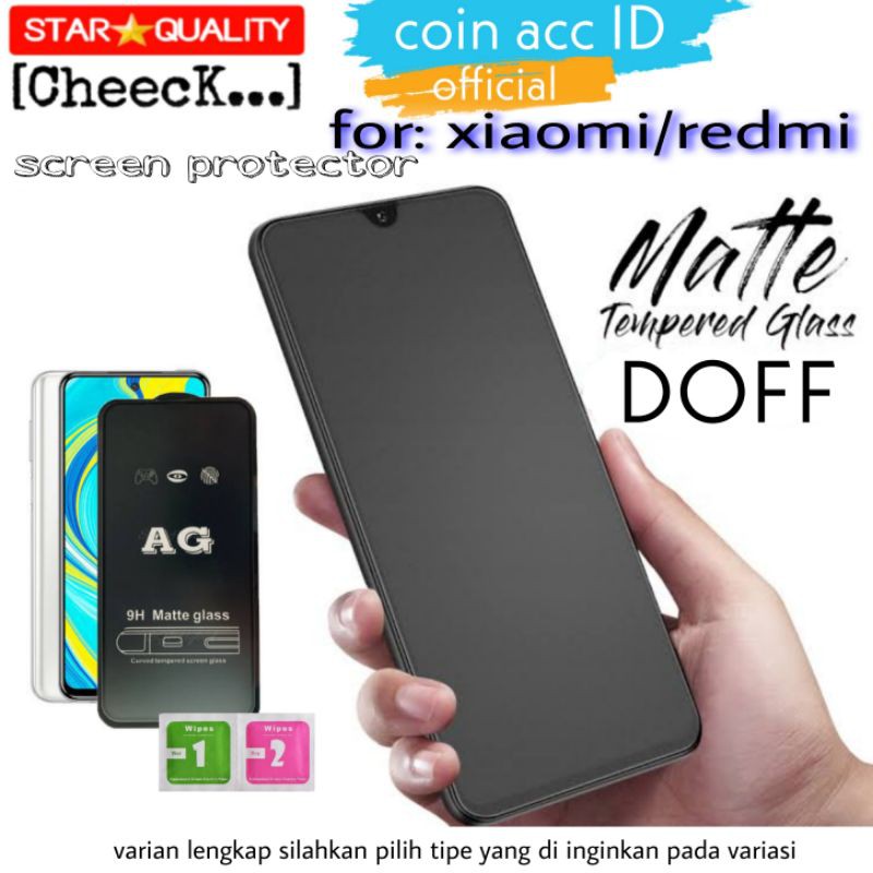 MATTE / DOFF Tempered Glass full 9D XIAOMI REDMI 9C/9/9A/8/8A/7/7A/poco M3/X3/C3 - anti gores dove