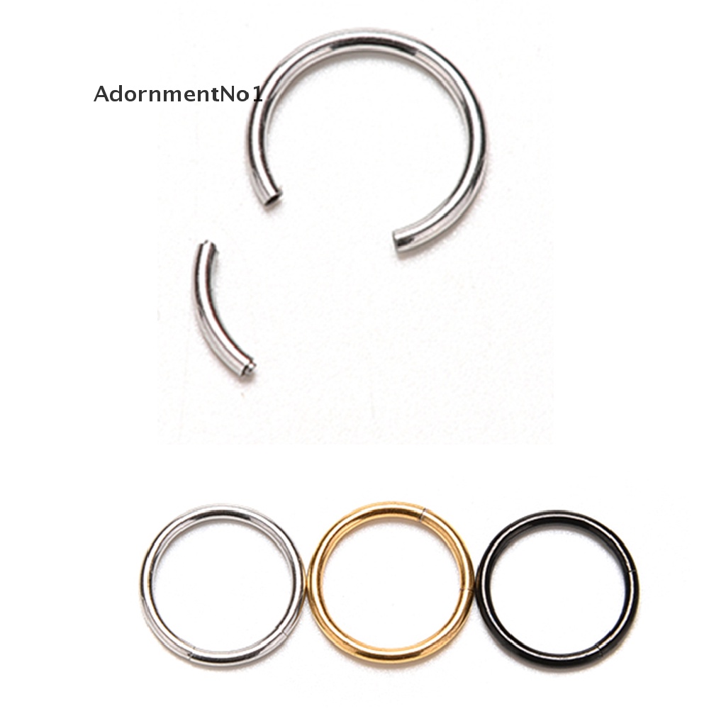 (AdornmentNo1) 1pc Cincin Tindik Hidung / Bibir / Telinga Bahan Titanium