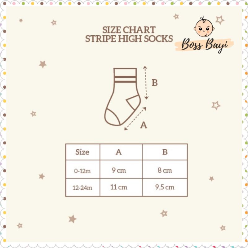 LITTLE PALMERHAUS Stripe High Socks - Kaos Kaki Garis Bayi Anak