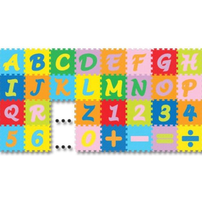 Karpet Puzzle Evamat Abjad Mini / Angka Dan Simbol / Alas Bermain Anak