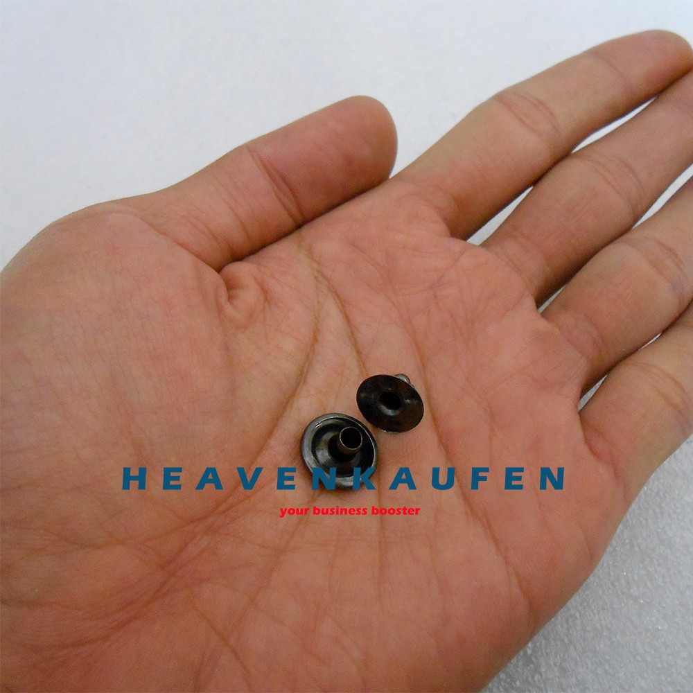 Paku Keling Rivet Centang / Gepeng 12 mm Black Nikel Harga Per Pack isi 50 Pasang