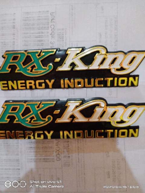 Emblem logo bok aki rx king hijau sepasang