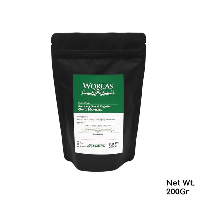 

Kopi Arabica Aceh Gayo 200 Gram (Biji/Bubuk) | Worcas Coffee - kkp516