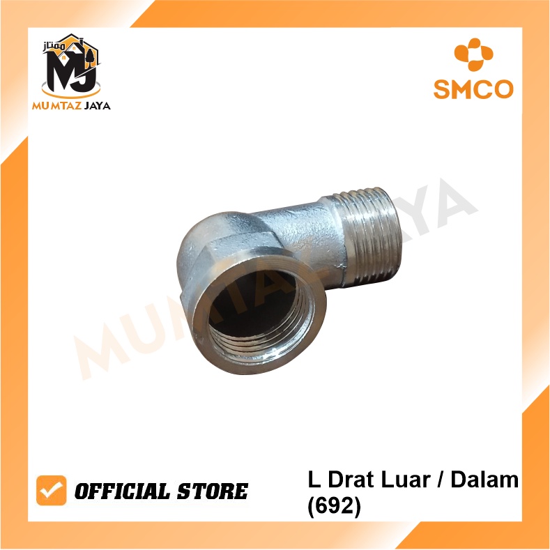 L Drat Luar / Dalam Stainless 1/2