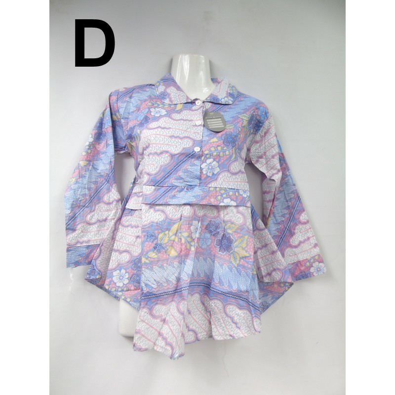 Atasan wanita  blouse peplum  batik  berkancing Shopee 