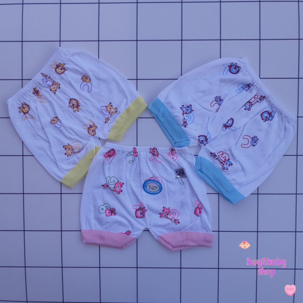 Celana Pendek Bayi Lucky Time Model Kotak Bayi usia 1-12 Bulan 1 PCS