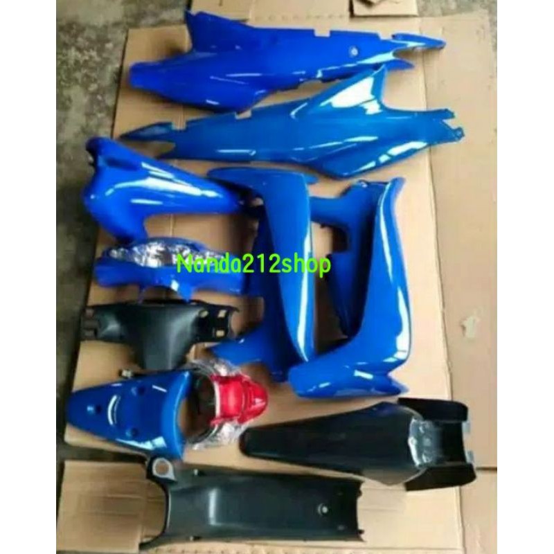 Cover body full halus kasar plus lampu smash lama 110cc biru