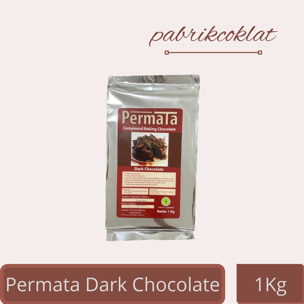 

Permata Dark Coklat Blok 1000g (1kg) - Dark Chocolate Compound 1000gr (1kilogram)
