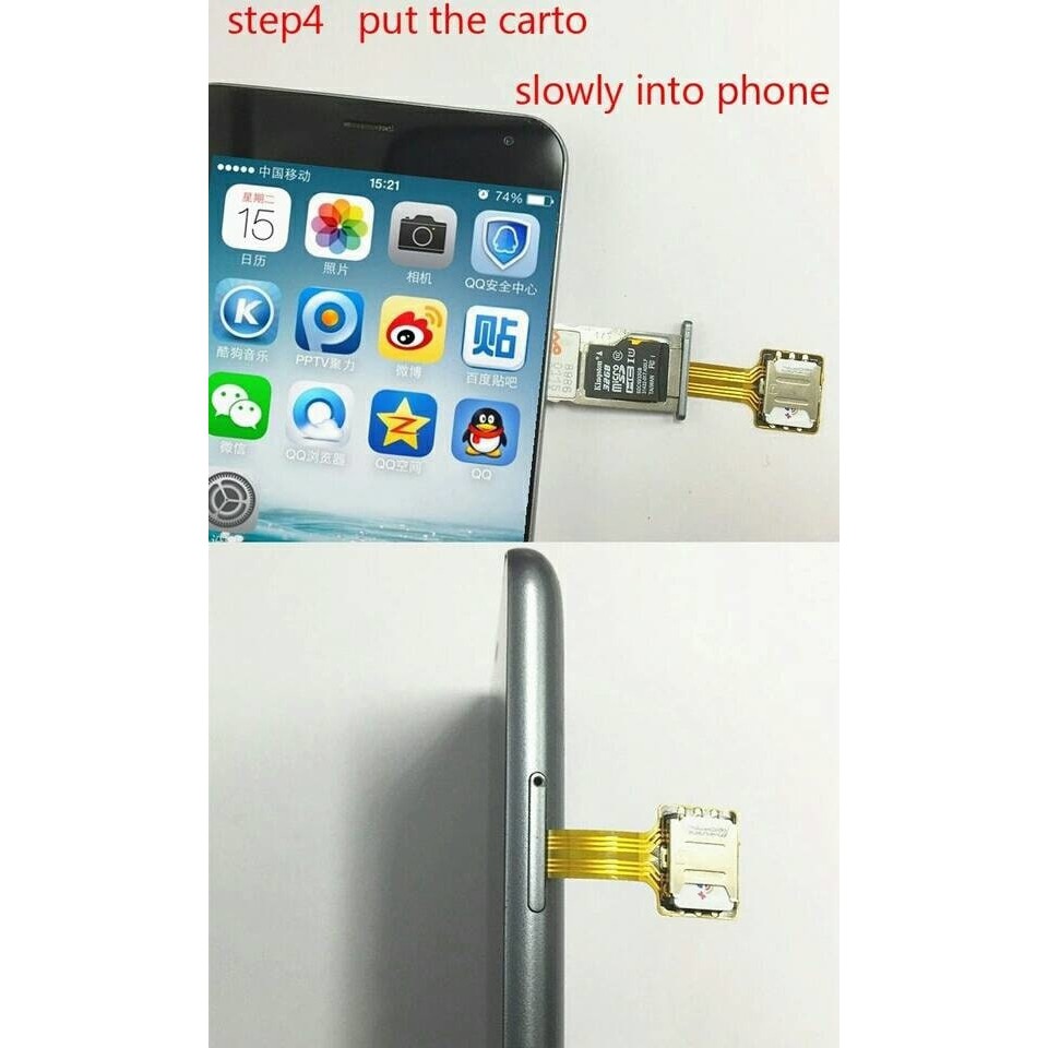 Dual Sim Card Adapter Hybrid Sim Card Extender MicroSD Card Converter