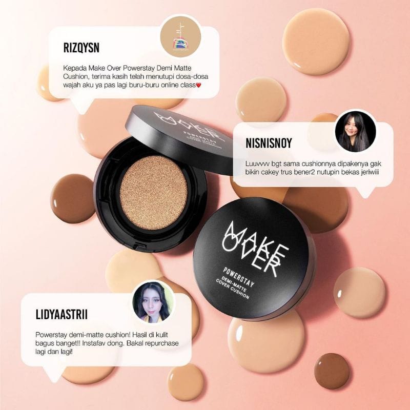 MAKE OVER Powerstay Demi-Matte Cover Cushion 15gr