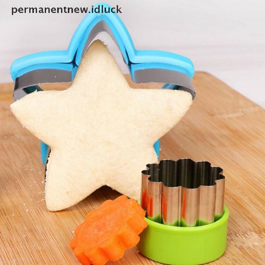 1 / 2 Pcs Cetakan Pemotong Roti Sandwich Bentuk Hewan Bahan Stainless Steel Untuk Anak