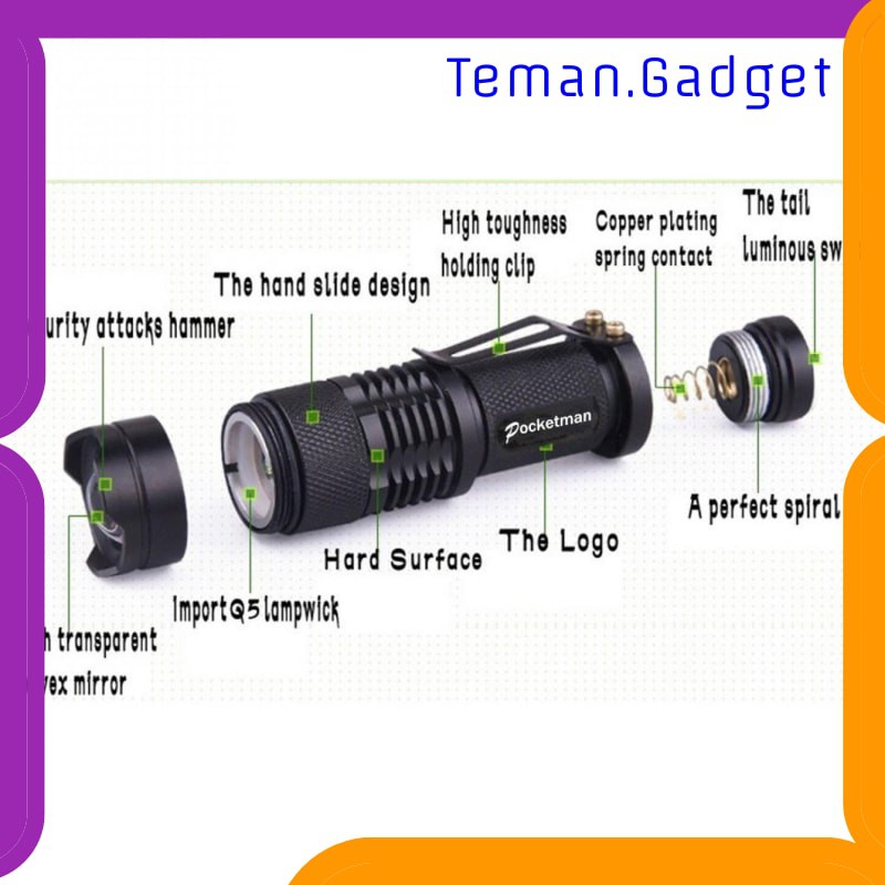 TG-IE102 TaffLED Senter LED 2000 Lumens Waterproof Pocketman P1