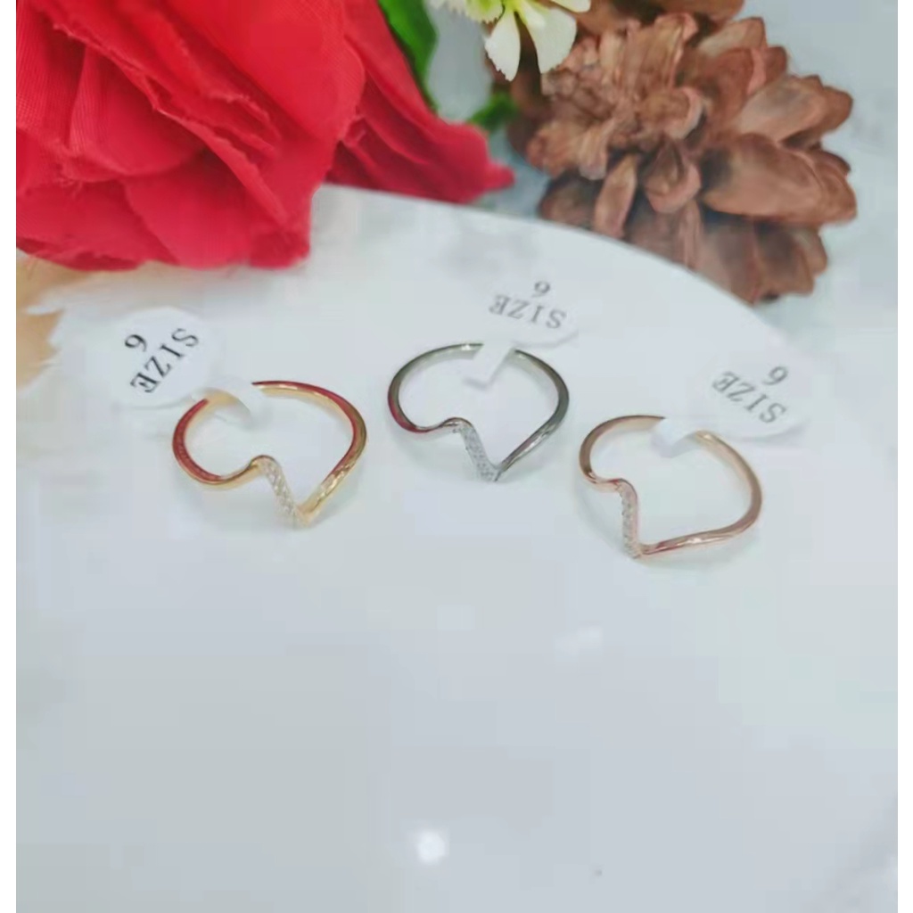 Cincin Titanium Permata Perhiasan Fashion B6