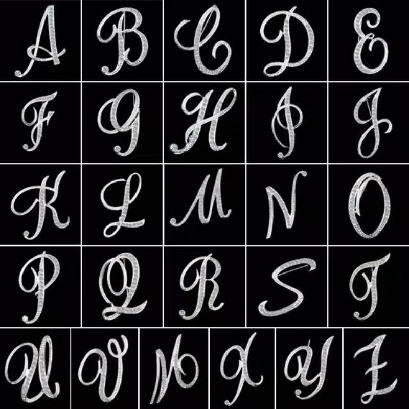 BROS HURUF VARIASI A-Z WARNA GOLD DAN SILVER / Bros huruf Termurah / Bros Huruf / Bros Inisial