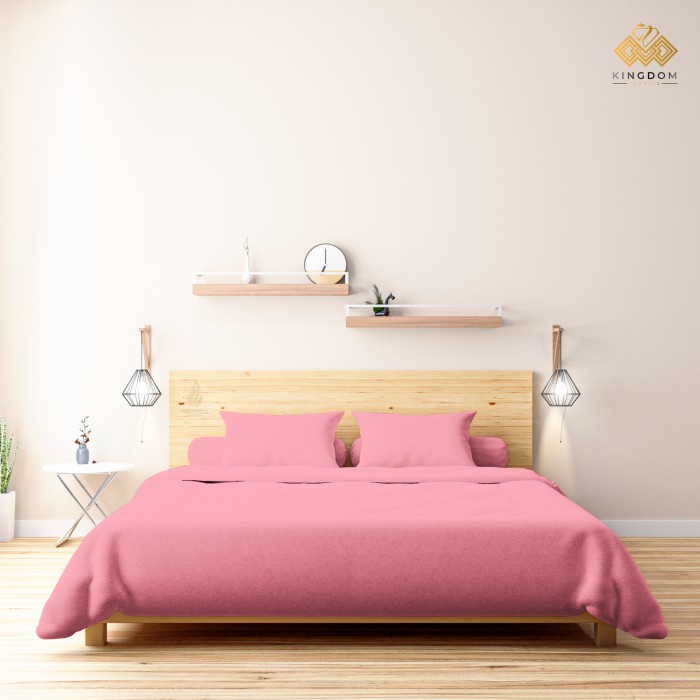 SEPREI Sprei Murah Goldwell 120&180 Katun Polos Setara Seprai Fata/Monalisa 1 - 90x200x20, Baby Pink