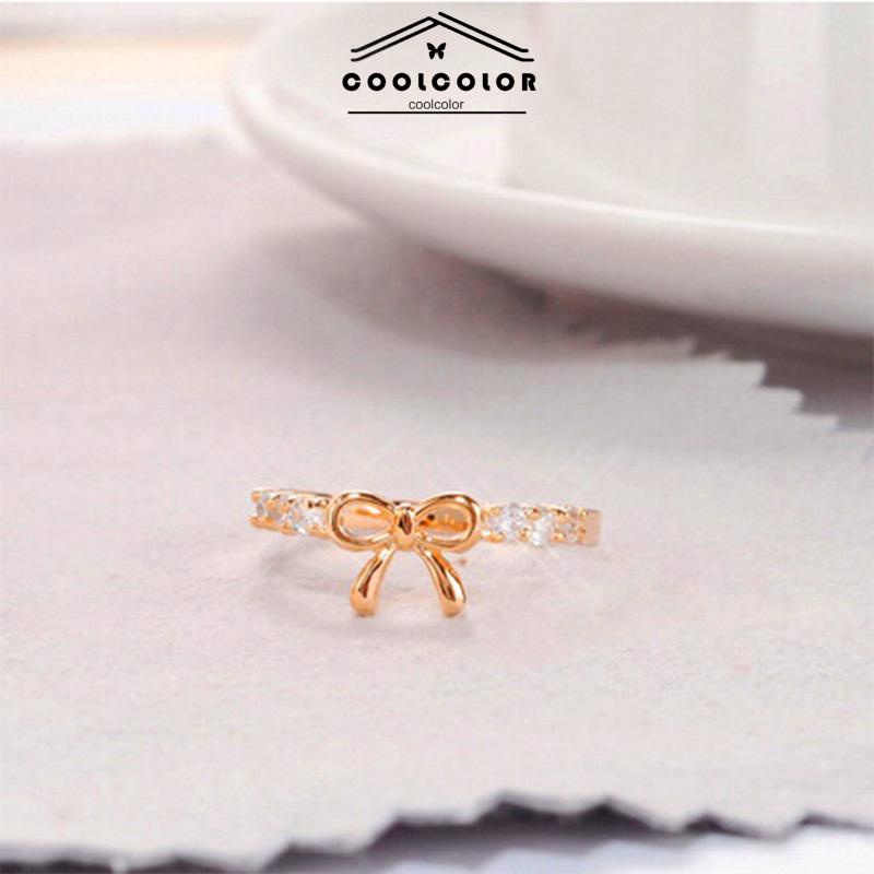 COD❤️Cincin Kupu-kupu Emas Berlian Sederhana Wanita Korea Fashion Ring Jewelry Perhiasan Aksesoris Hadiah Ulang Tahun Ready Stock