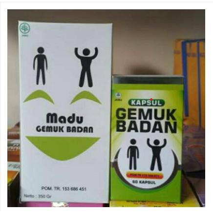 Paket gemuk kapsul gemuk badan Darusyifa plus madu gemuk badan
