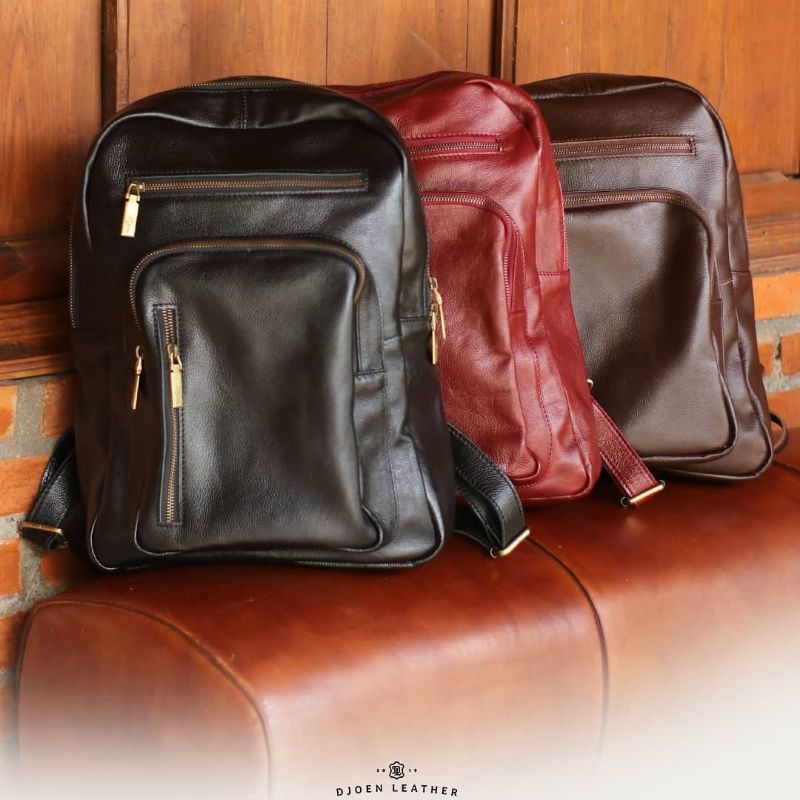Aris Ransel Bag Leather Djoen Leather kulit asli sapi