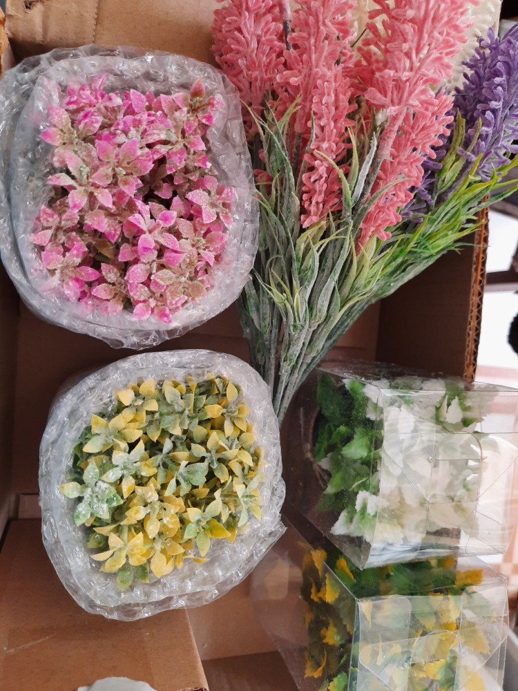Vb16 Vas Bunga Pita Mini Tanaman Artifisial Daun Hias Warna Flower Pot Imut Dekorasi Meja