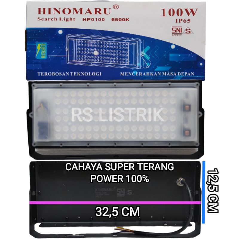 HINOMARU LAMPU SOROT LED FLOOD LIGHT 100W CAHAYA PUTIH HP0100 SNI