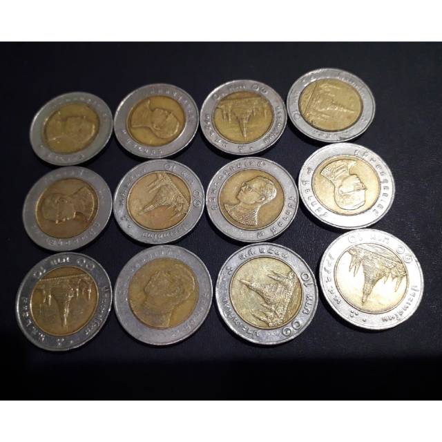 KOIN THAILAND 10 BATH BIMETAL COIN TRAVEL BACKPACKER
